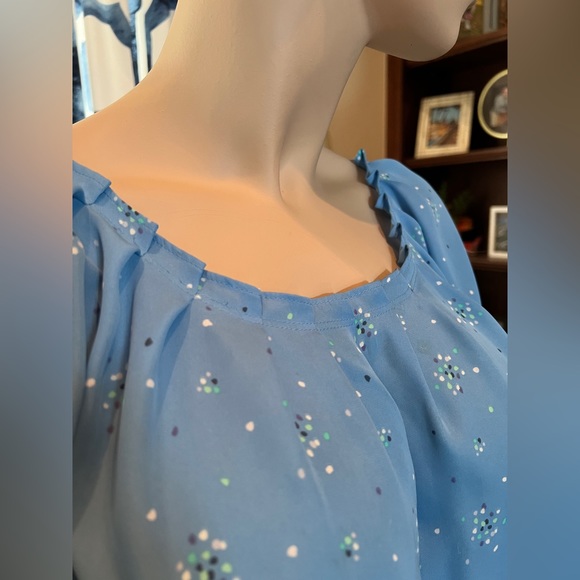 Lauren Conrad Tie Back Baby Blue Blouse Size Large - Picture 2 of 7